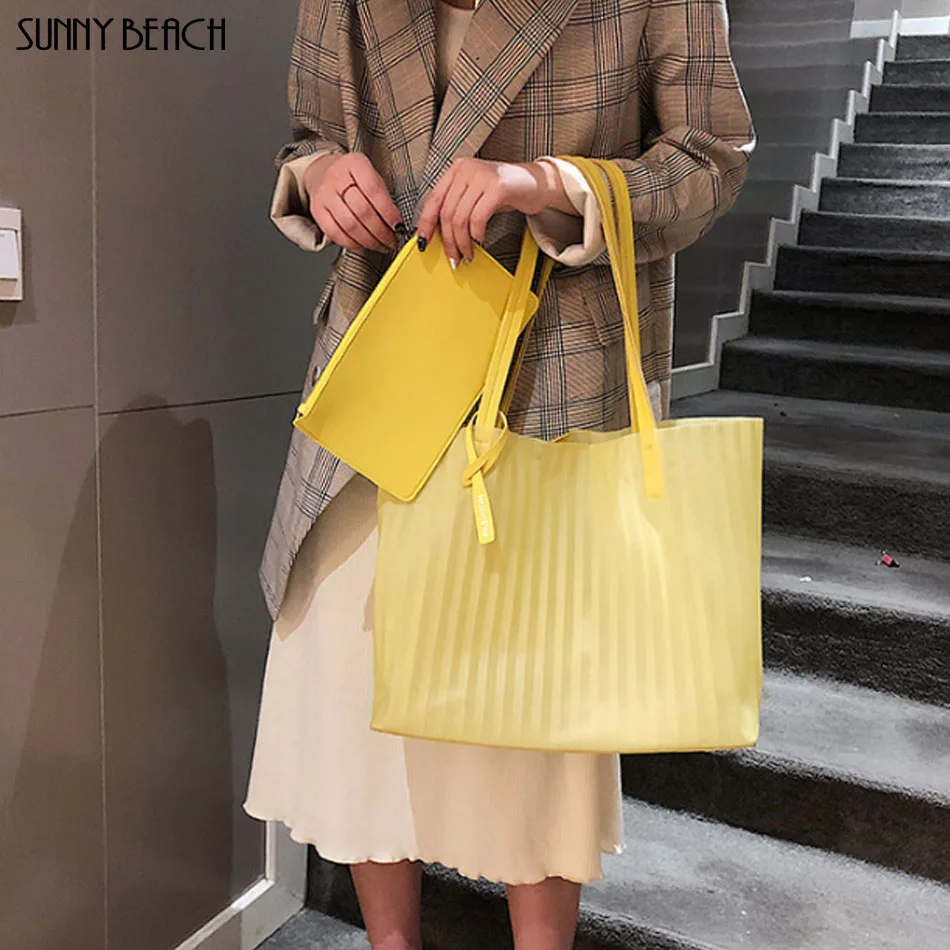 

New style of Semi-transparent Jelly Bag with Large Capacity women Handbag Bill of Lading and Shoulder Bag in Summer of 2019