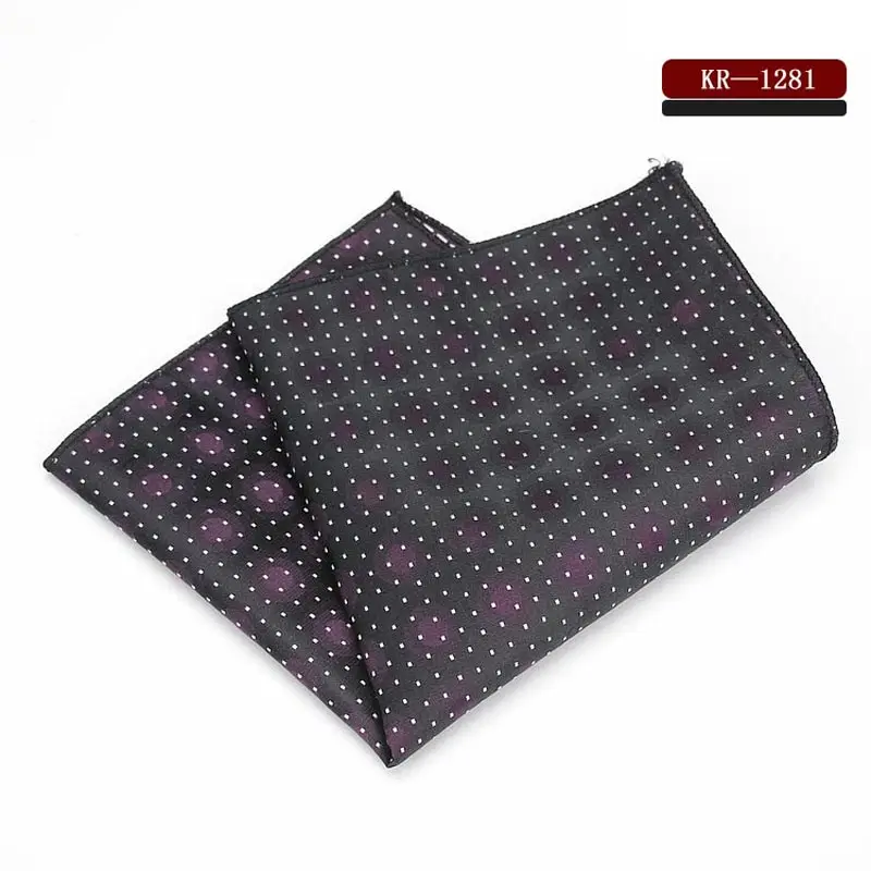 SFKR 1281 KR1273-1292 Роскошные Для мужчин полиэстер шелк модный мужской Карманный платок квадратный Винтаж горошек платки Свадебная вечеринка полотенце для сундуков 22*22 см - Цвет: SFKR 1281