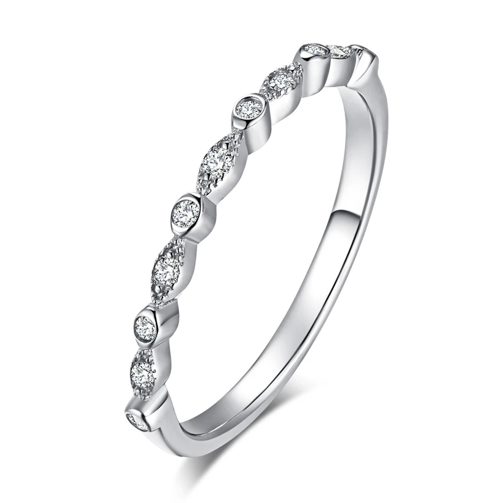 Подлинное 925 пробы Серебряное штабелируемое кольцо 8 видов стилей Love Forever Heart кольцо на палец для женщин Женское Обручальное кольцо ювелирные изделия Anel - Цвет основного камня: GXR084