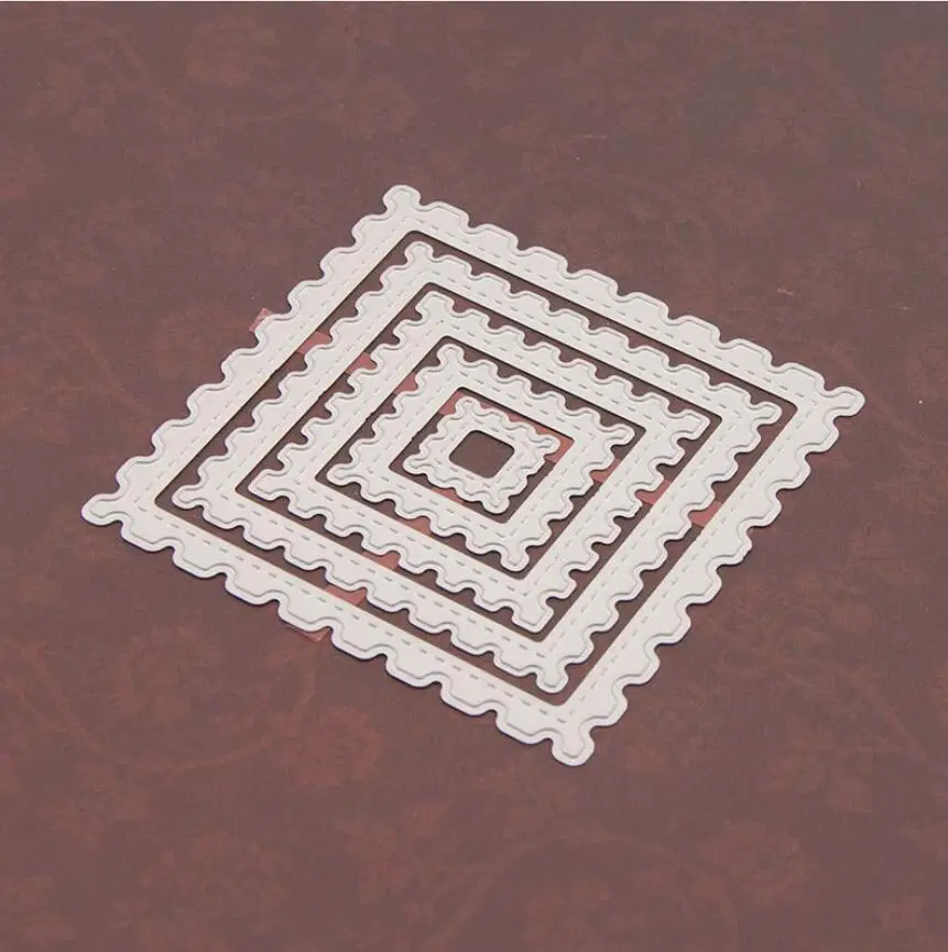 Прямоугольные/квадратные металлические зубчатые рамки штамп для скрапбукинга режущие штампы металлические трафареты для декоративное тиснение