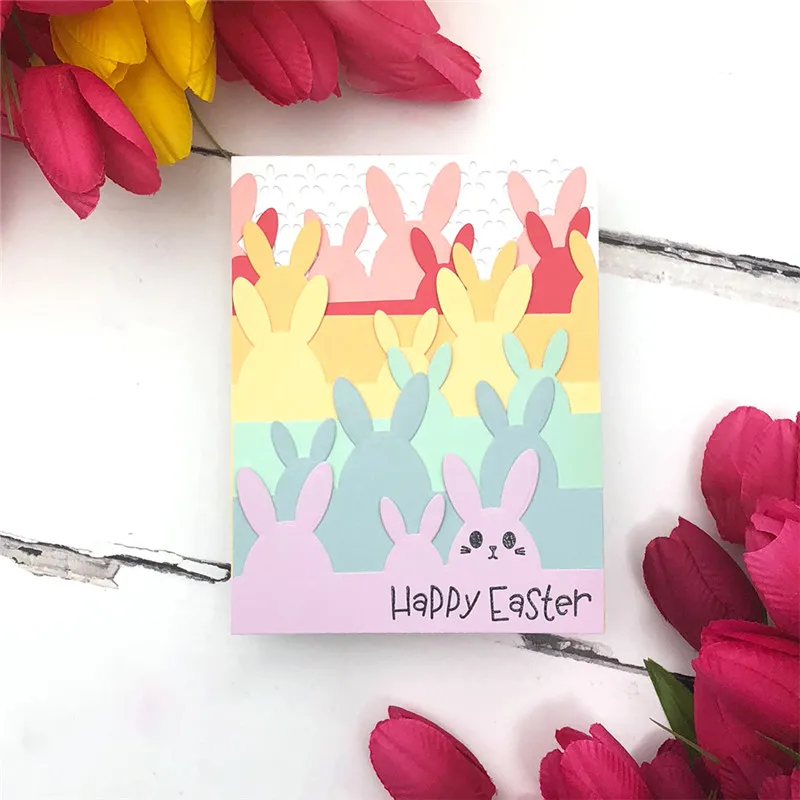 

YaMinSanNiO 6Pcs Animal Rabbit Ears Metal Cutting Dies for Scrapbooking Embossing Stencil Card Decoration Craft Dies New 2019