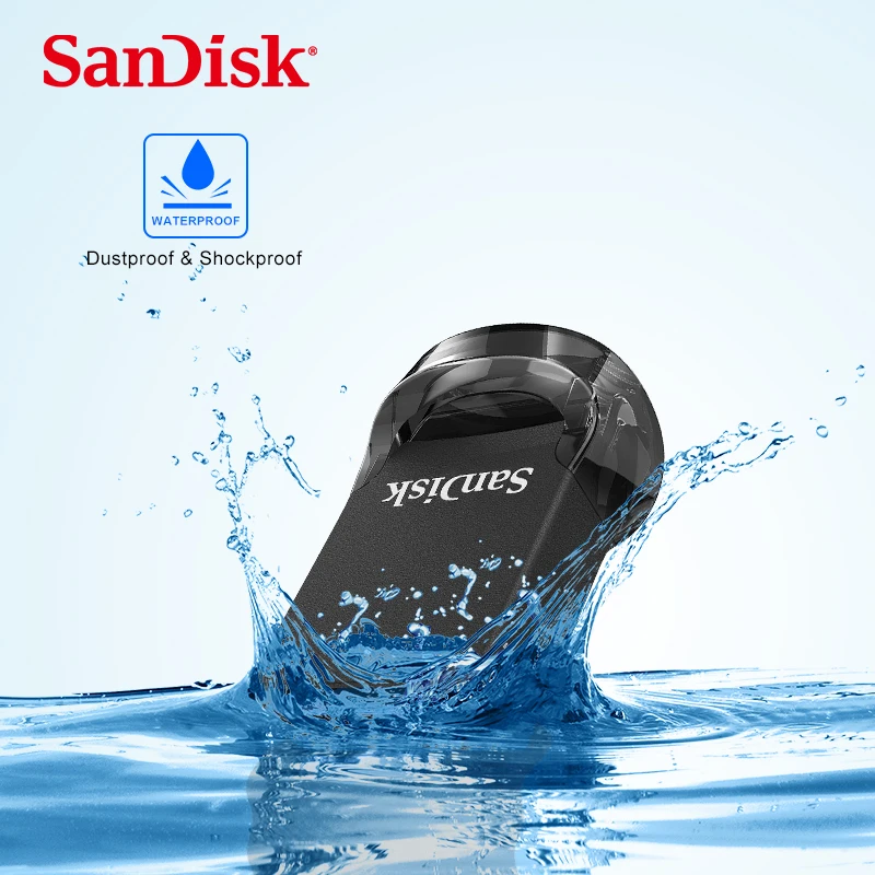 SanDisk Fit USB Flash Drive 64gb CZ430 16GB mini USB Pen Drive 3.1 Up to 130MB/S pendrive high Speed USB 3.0 USB Stick 32gb 128G