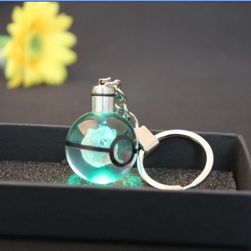 

Buy Six One Free Arcanine New Shape Customized Image LED Crystal Keychain Pokemon Ball Keychain For Gift