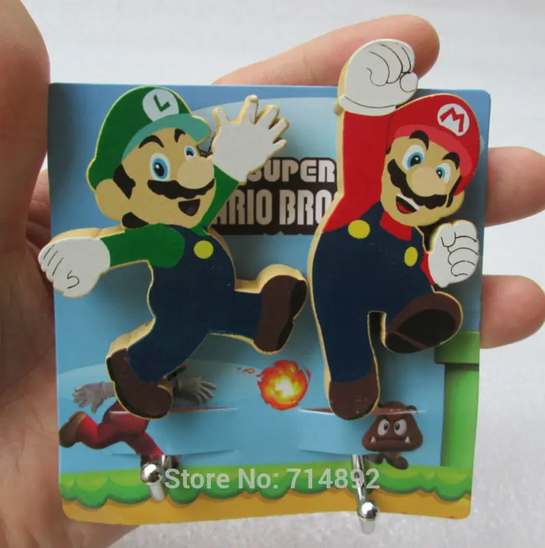 4 pcs/lot Super Mario bros wall stickers Mario Luigi figures cute