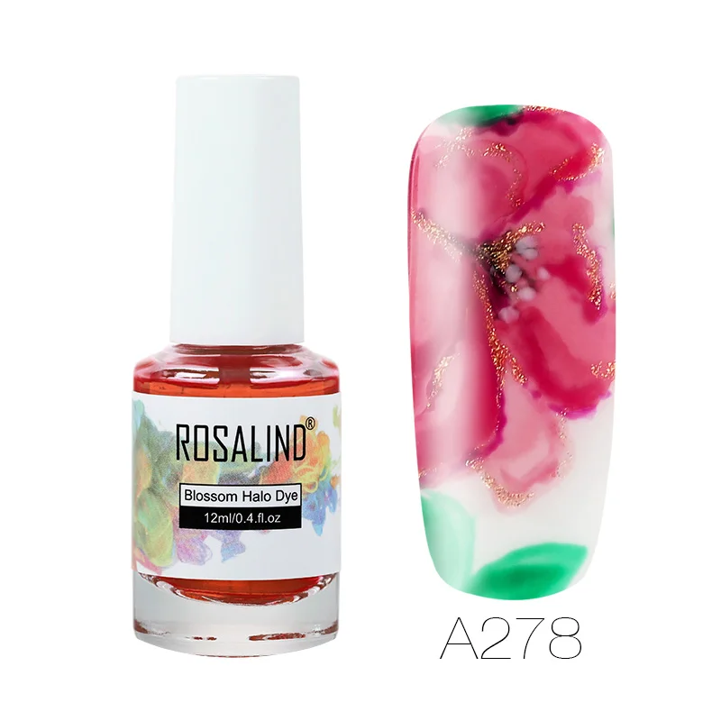 ROSALIND, 12 мл, цветочный Гель-лак для ногтей, дизайн геля, Полупостоянный УФ-светильник, замачиваемый, для дизайна ногтей, маникюрный лак, Гель-лак - Цвет: RPA278
