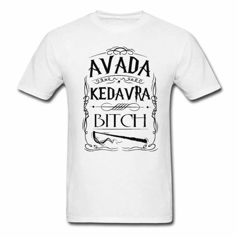 Avada Kedavra Bitch Футболка мужская женская Повседневная Harajuku Swag топы футболки хлопок короткий рукав футболка Летняя футболка Hipster - Цвет: Men White