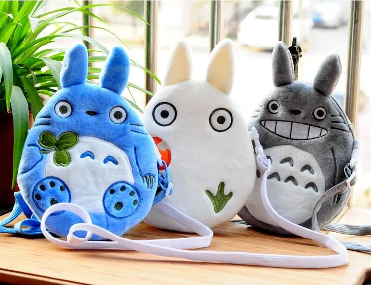 

3 styles 20cm kawaii Anime Totoro Backpack Cartoon Plush soft Bags for christmas christmas gifts