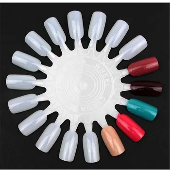 

5 set/Lot False Nail Art Tips Sticks Polish Nail Art Display Board Fan Practice Tool DIY Salon Nude/Clear