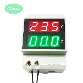

Din rail Dual Voltage and current meter Din-rail voltmeter ammeter range AC 200-450V 0.1-99.9A inside transformer