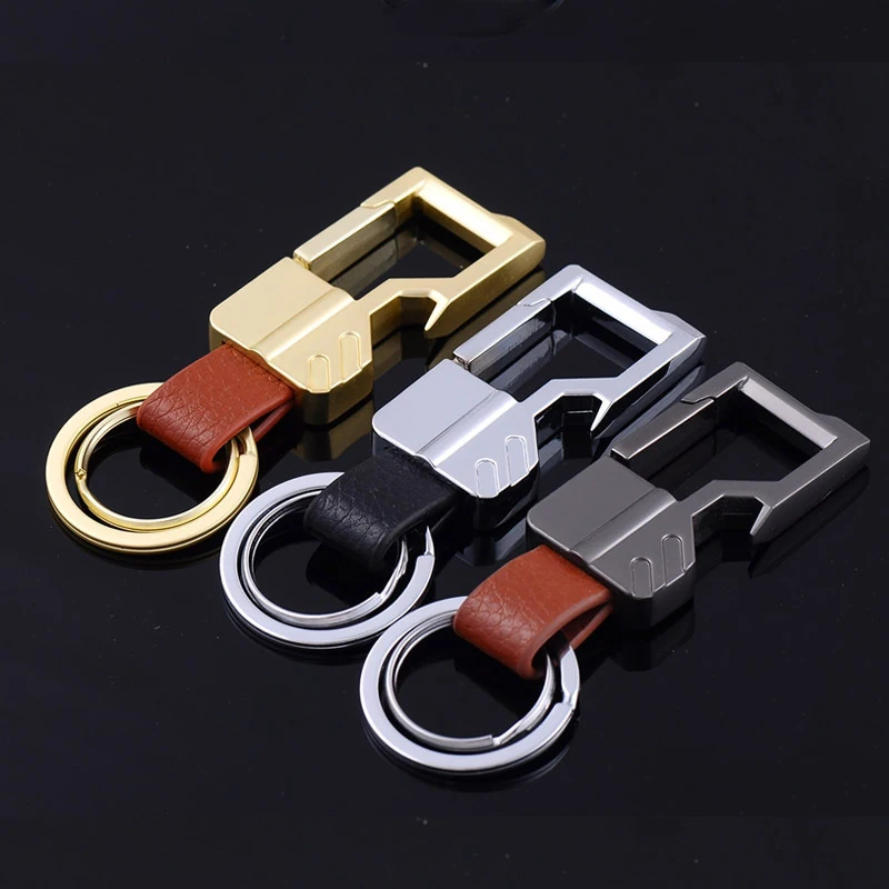 Creative Multifunctional Keyfob Men Leather Key Chain Metal Car Key