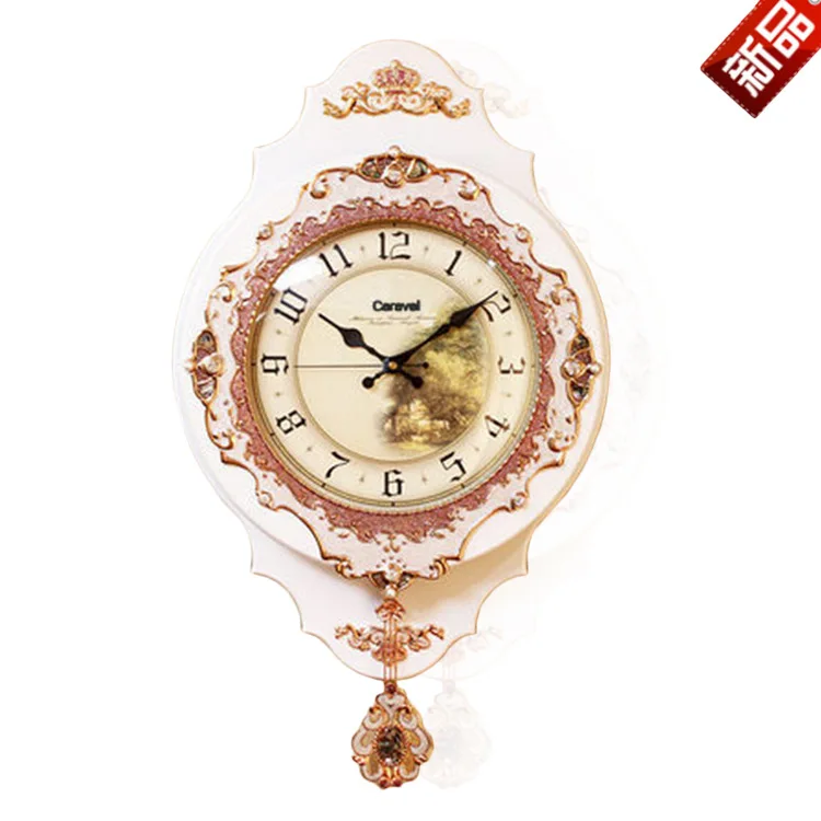 

TUDA2017 European paintings muzhi wall clock Creative set auger fashion clock Europe type restoring ancient ways clock pendulum