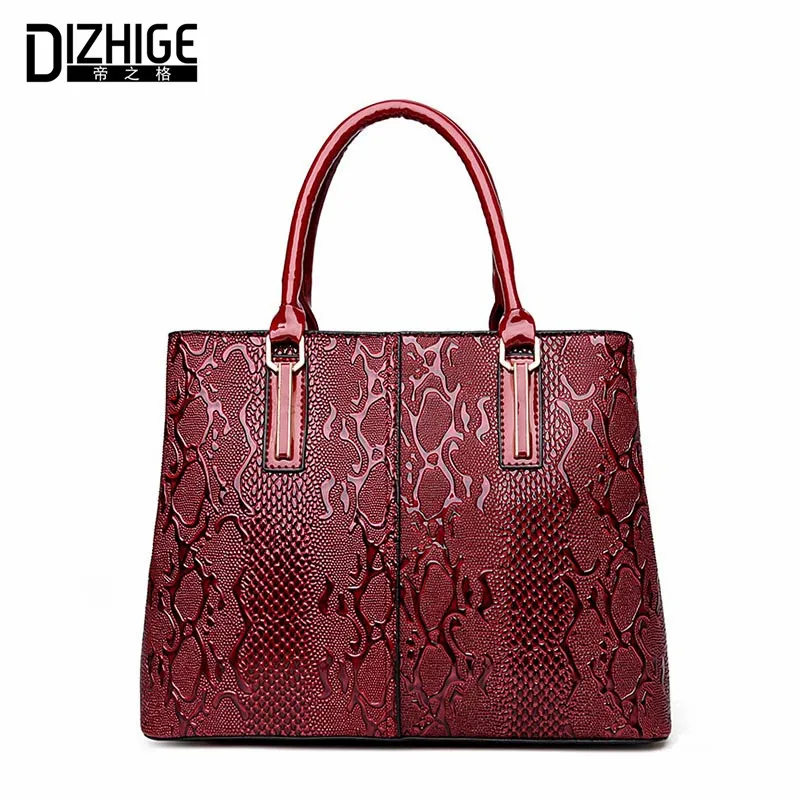 

DIZHIGE Brand New Luxury Serpentine Women Bag High Quality PU Leather Bags Women Handbags Designer Shoulder Bags Ladies 2016 Sac