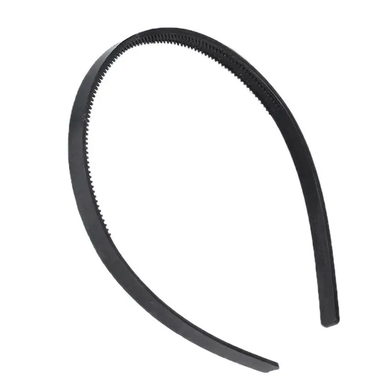 

3Pcs Women Girls Black Acrylic Dual Row Teeth Comb Hair Hoop 7mm Width Headband