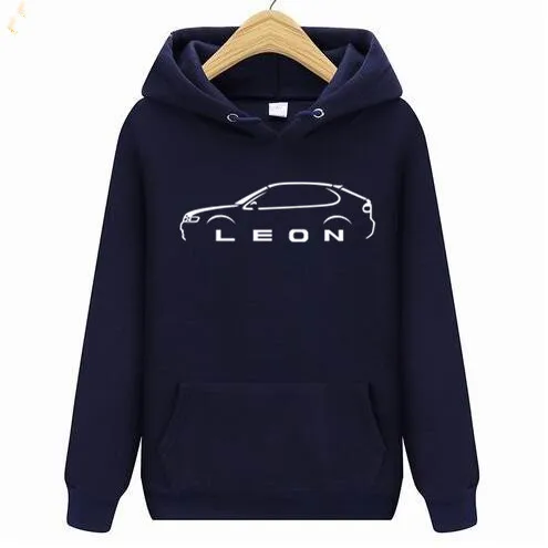 Seat Leon Mk1 вдохновил классический автомобиль Для мужчин толстовки с капюшоном, стильные, с круглым вырезом под горло из хлопка Высокое качество Длинные куртки с капюшоном, толстовки - Цвет: Тёмно-синий