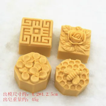 

New Mooncake Mold Ice Cream 4 Different Pattern Square Round Chocolate Baking Molds Handmade Soap Making Silicone Mould