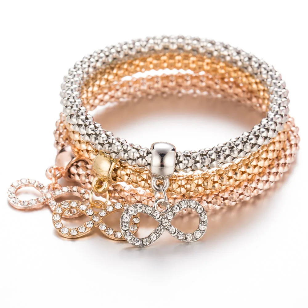 Buy FAMSHIN 3 Pcs/Set Unisex Bracelets Fashion Gold