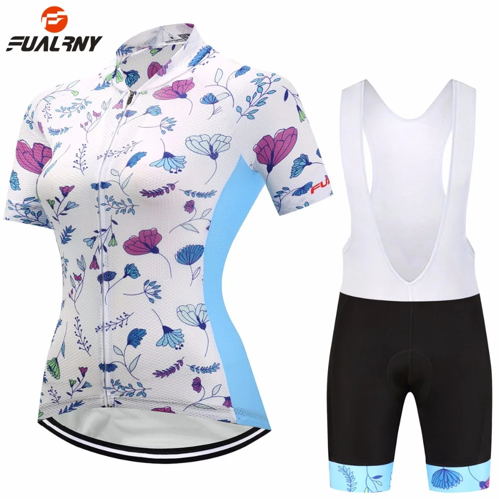 

FUALRNY 2018 Women's Short Sleeve Cycling Jersey Cycling Clothing Set Breathable Bike Jerseys Bicycle Mountain Wear Mtb Clothes