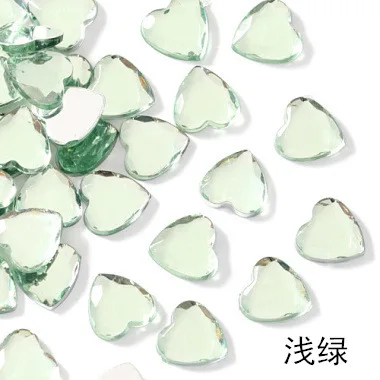 Light green 100 шт в форме сердца акриловая кристальная Алмазная пешка неправильный камень шахматная игра для жетона аксессуары для настольной игры 15 цветов - Цвет: Light green
