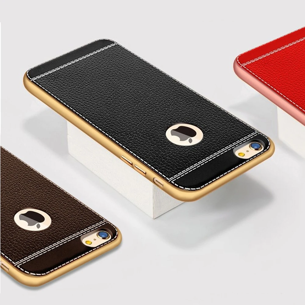 

For iPhone X 8 Plus 7 6S 6 Lichi Plating Case For Samsung Galaxy S7 edge J5 2016 Case A3 A5 A7 2017 J3 J5 J7 Prime S6 S7 S8 Case
