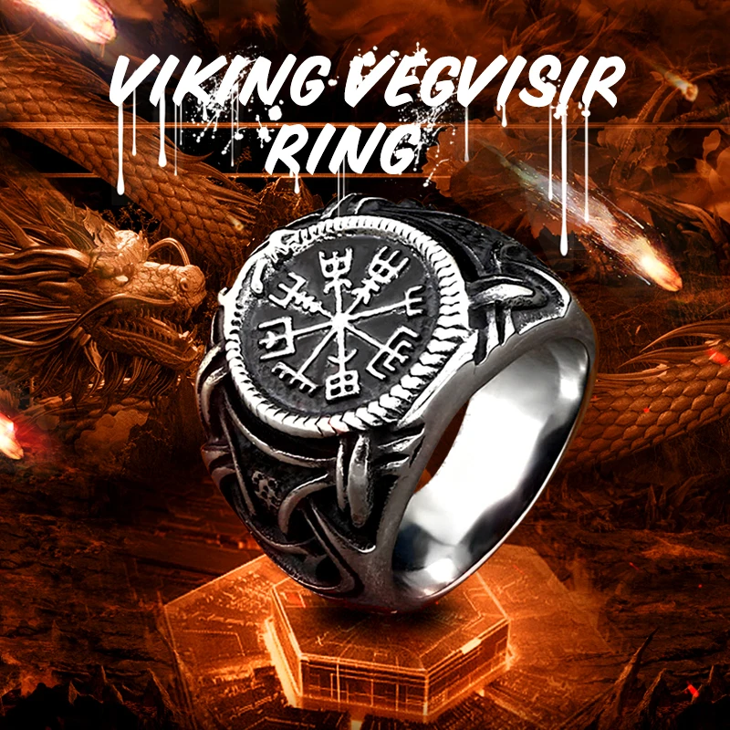

Beier 316L Stainless steel nose viking men ring Dragon Animal Pagan Odin Amulet Vegvisir scandinavian fashion jewelry LR622