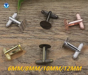 

MINGXUAN 10pcs/lot Shiny Silver Plated Cufflink Blank Settings Round Blank Bezel Base for 8mm Cabochon DIY Cufflinks Findings