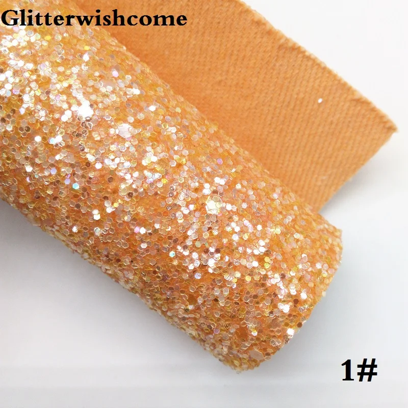Glitterwishcome 21X29 см A4 Размер синтетическая кожа, соответствующий цвет подложки, толстый блеск кожа винил для луков, GM033A