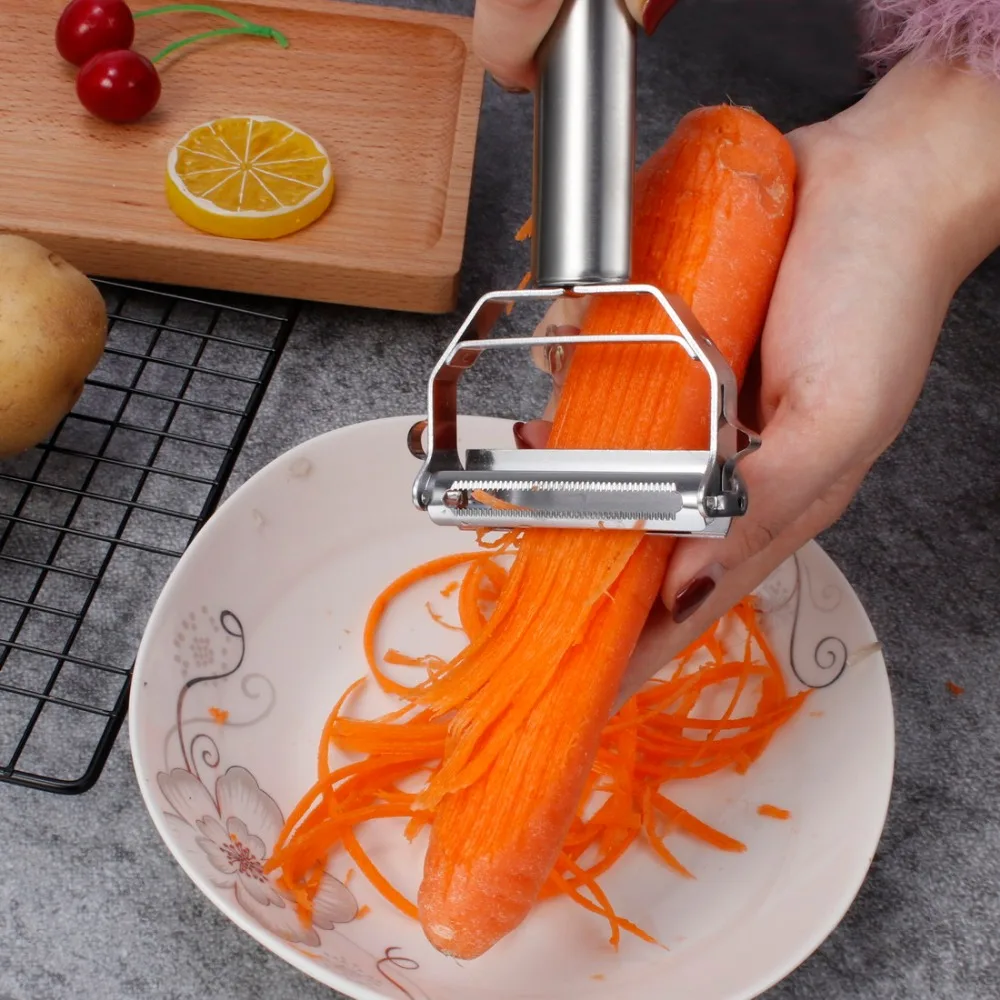 

1PCS Multifunction Stainless Steel Julienne Peeler Vegetable Peeler Double Planing Grater Kitchen Accessories Cooking Tools