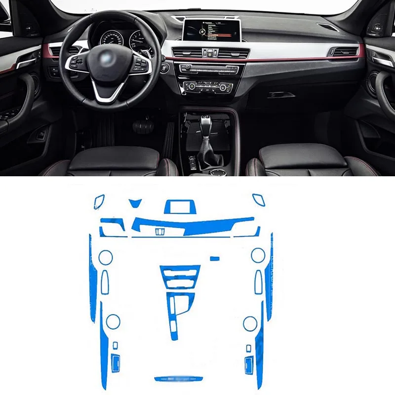 

Teeze Car-Styling New Car Interior Center Console Color Change Carbon Fiber Molding Sticker Decals For BMW X1 2016-2017