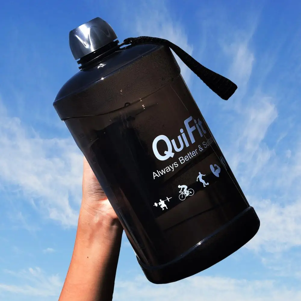 QuiFit 2.2L большой Ёмкость бутылка с водой Спорт фитнесс тренировка Кемпинг тренировки бутылку воды BPA бесплатно