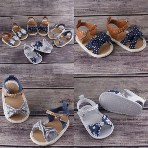 Infant Baby Girl Kids Summer Sandal Bowknot Soft Sole Shoes Prewalker Shoes