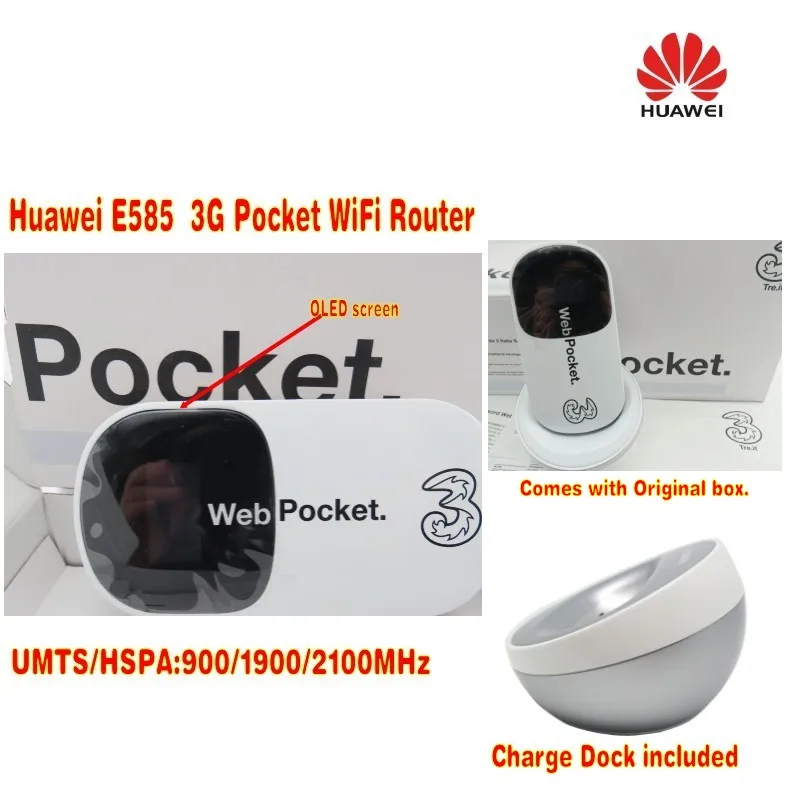 Huawei E585 разблокирована 7.2 Мбит/с Wi-Fi модем 3G маршрутизатор + E5 док-станции