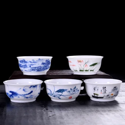 

NEWYEARNEW 1piece 50ML Kung Fu Tea Set Ceramic Tureen High Quality Tea Cup of Tea set Business Gift Tableware Tea Set