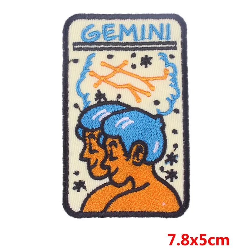 Prajna Gemini Leo нашивки для вышивки Стрелец железные нашивки для рюкзаки для одежды Аппликации Созвездие Diy Hat Декор F - Цвет: Антикварная медь