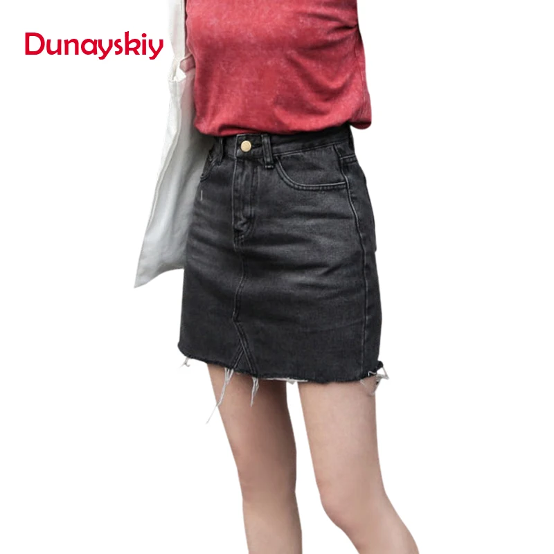 Duanyskiy Women Summer Black Blue Solid Casual High Waist Pencil Denim Skirts High Street Pockets Button All-matched Jeans Skirt Duanyskiy Women Summer Black Blue Solid Casual High Waist Pencil Denim Skirts High Street Pockets Button All-matched Jeans Skirt