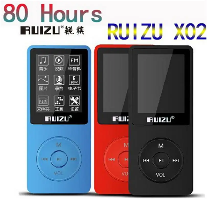 Ruidu X02 MP3 плеер 4G/8G портативный MP3 музыкальный плеер играть 80 часов с fm-радио, электронная книга, диктофон Бесплатные оригинальные наушники