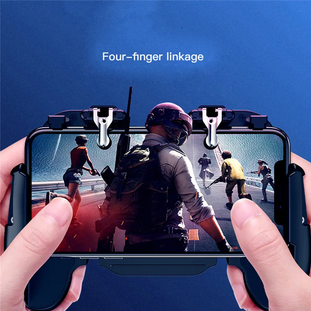 Mobile gaming controller handle joystick with cooling fan pubg mobile game trigger grip fire button