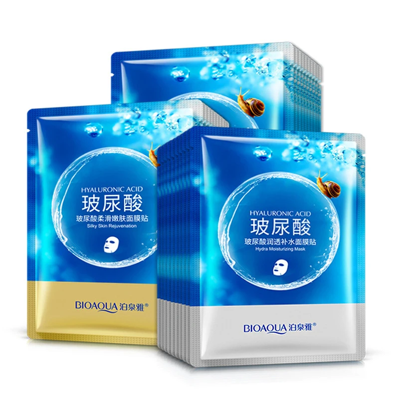 

BIOAQUA Brand Face Mask Hyaluronic Acid Snail Depth Replenishment Mask Moisturizing Masks Anti Aging Wrinkle Facial Skin Care