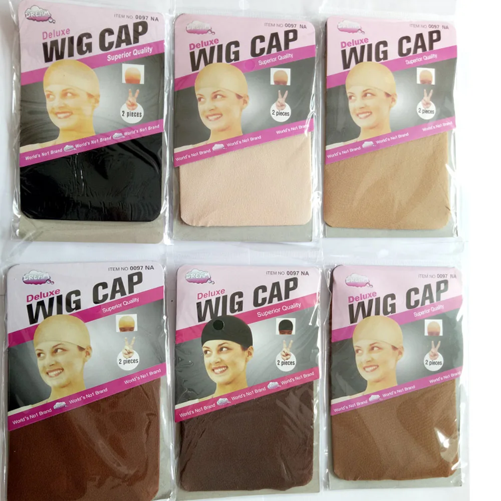 60PCS(30bags) Wig Caps For Making Wigs Stocking Wig Cap Snood Nylon Stretch Mesh In 7 Colors Weaving Cap