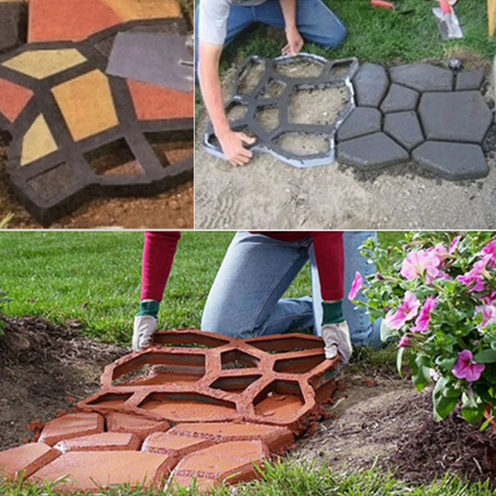 DIY пластиковая Прямоугольная форма для производства брусчатки для дома, сада, ходьбы, тротуара, бетонной тротуарной плитки, цемента, кирпича, камня, дороги, бетонной формы