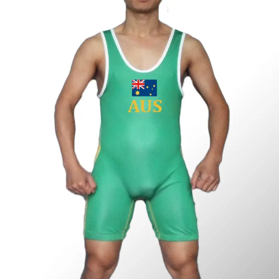 Australische Man Gewichtheffen Bodywear Solid Custom Strakke Wrestling