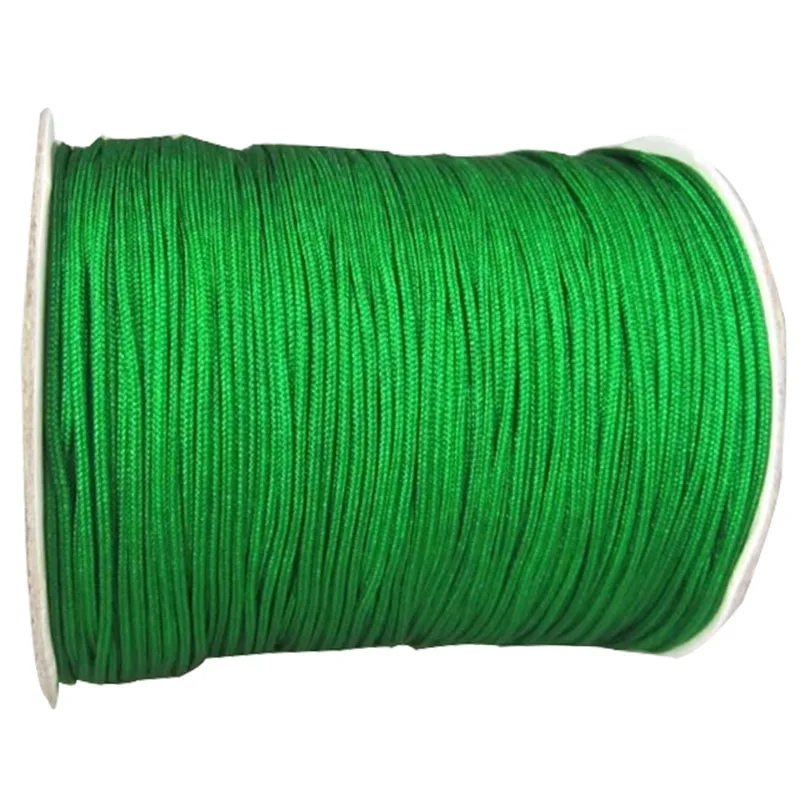 1.5mm Green Braided Nylon Cord Rattail Braid Thread Macrame Rope