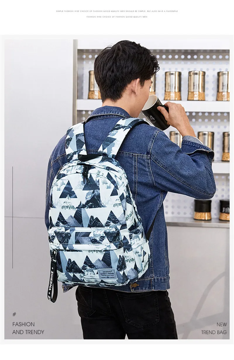 Высокое качество водонепроницаемый элегантный дизайн рюкзак для женщин пейзаж узор чернила печать путешествия школьная сумка для девочек-подростков Bookbag