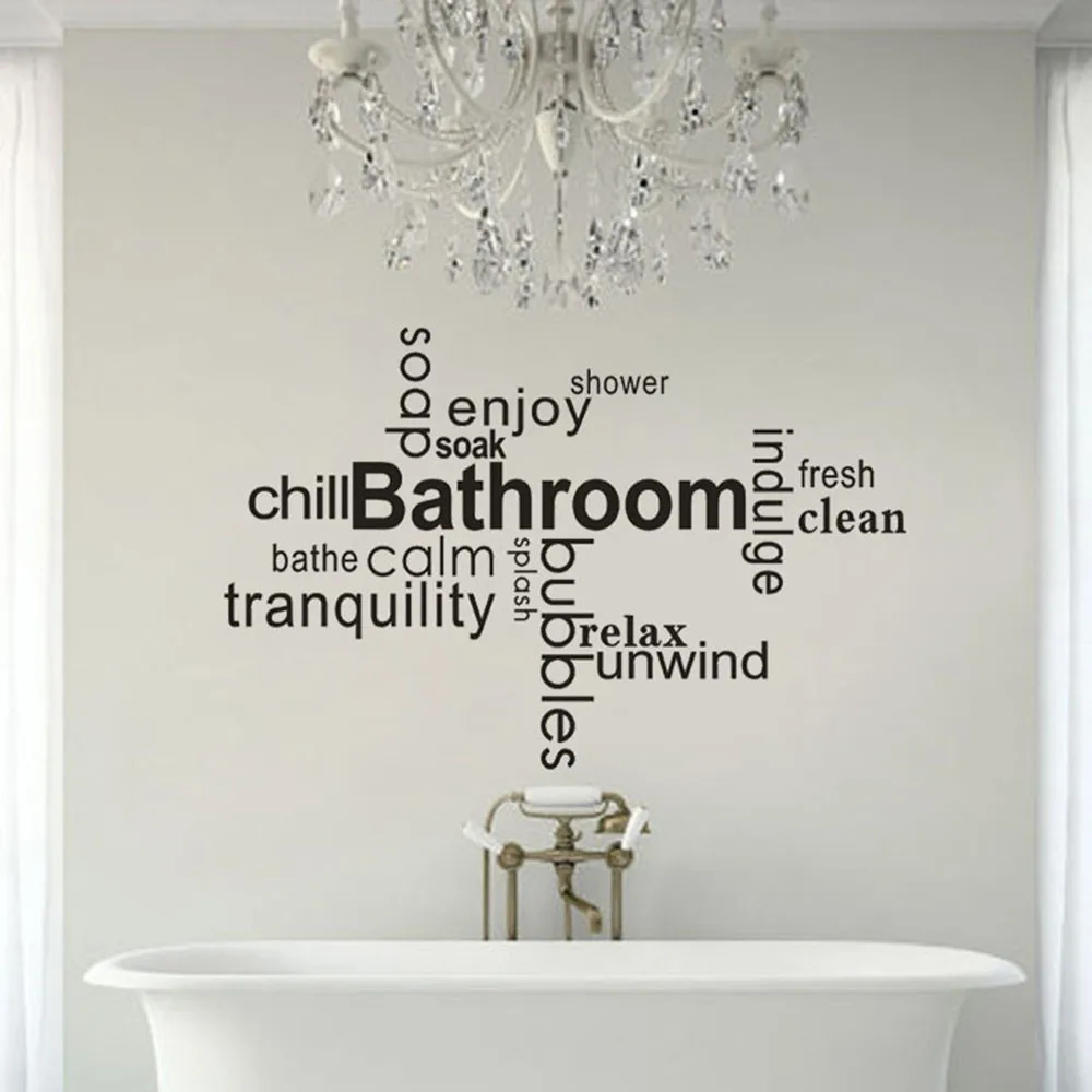 Bathroom Removable Art Vinyl Mural Home Room Decor Wall Stickers
