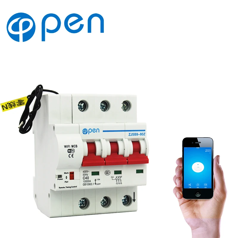 

OPEN 3P wifi Remote control Circuit breaker/ Smart Switch overload/short circuit protection with Alexa and Google home