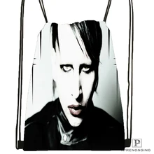 На заказ Мэрилин Мэнсон походная сумка на шнурке милый рюкзак для детей(черная спинка) 31x40 см#180531-02-51