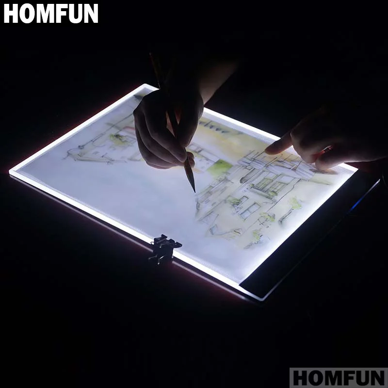 HOMFUN Ultrathin 3.5mm A4 LED Light Tablet Pad Apply to EU/UK/AU/US/USB Plug Diamond Embroidery Diamond Painting Cross Stitch
