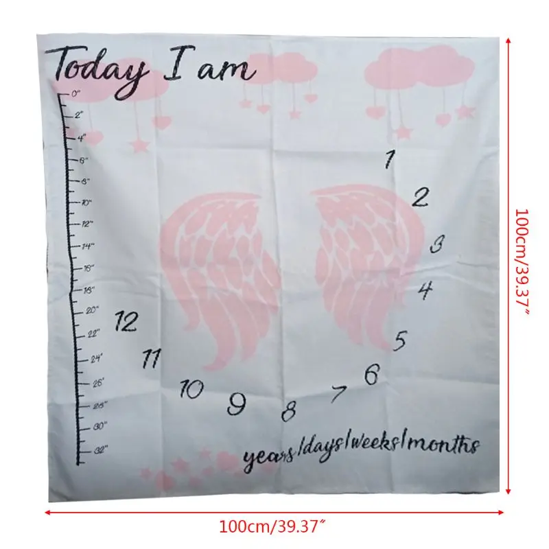 Newborn Weeks Monthly Milestone Photography Props Blankets Child Baby Infants Growth Photo Background Cloth Blanket