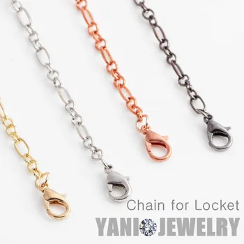

10PCS!! Top sale Floating Locket Chains Alloy Link Chain Necklace with Lobster Clasp Chain Necklace