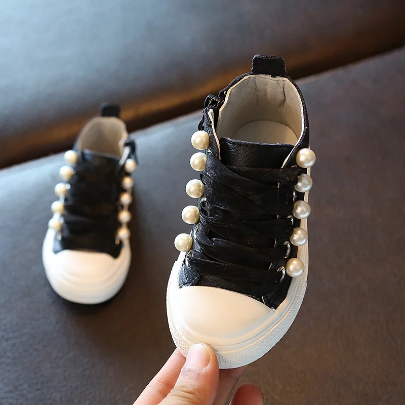 Spring Autumn new kids shoes school perfect Rivet pearl design girls princess boots Super soft and comfortab 1-6 years old 2