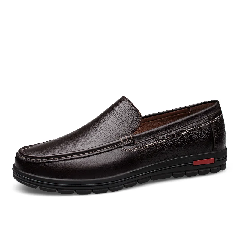 

GOXPACER Autumn Men Shoes Formal Men Flats Slip On Business Comfortable Casual Soft Sole Fashion Genuine Leather Shoes All Match